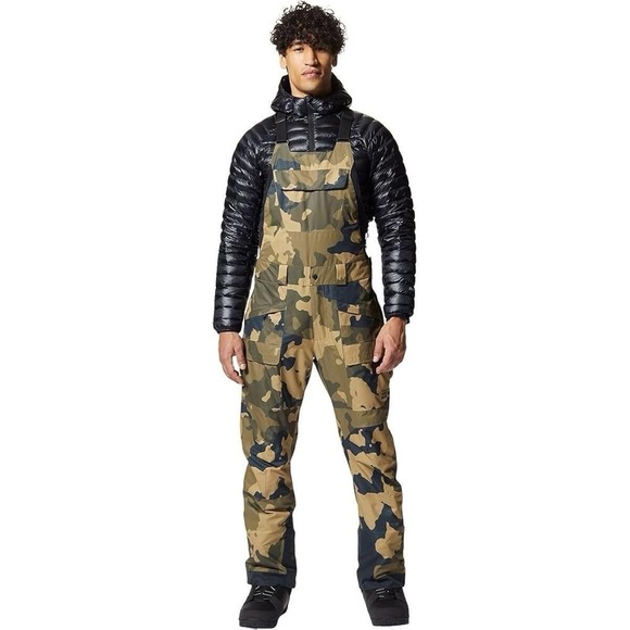 Mountain Hardwear Men Firefall Bib Ski Overalls Camo Size Medium Winter NWT $229 - Picture 1 of 12
